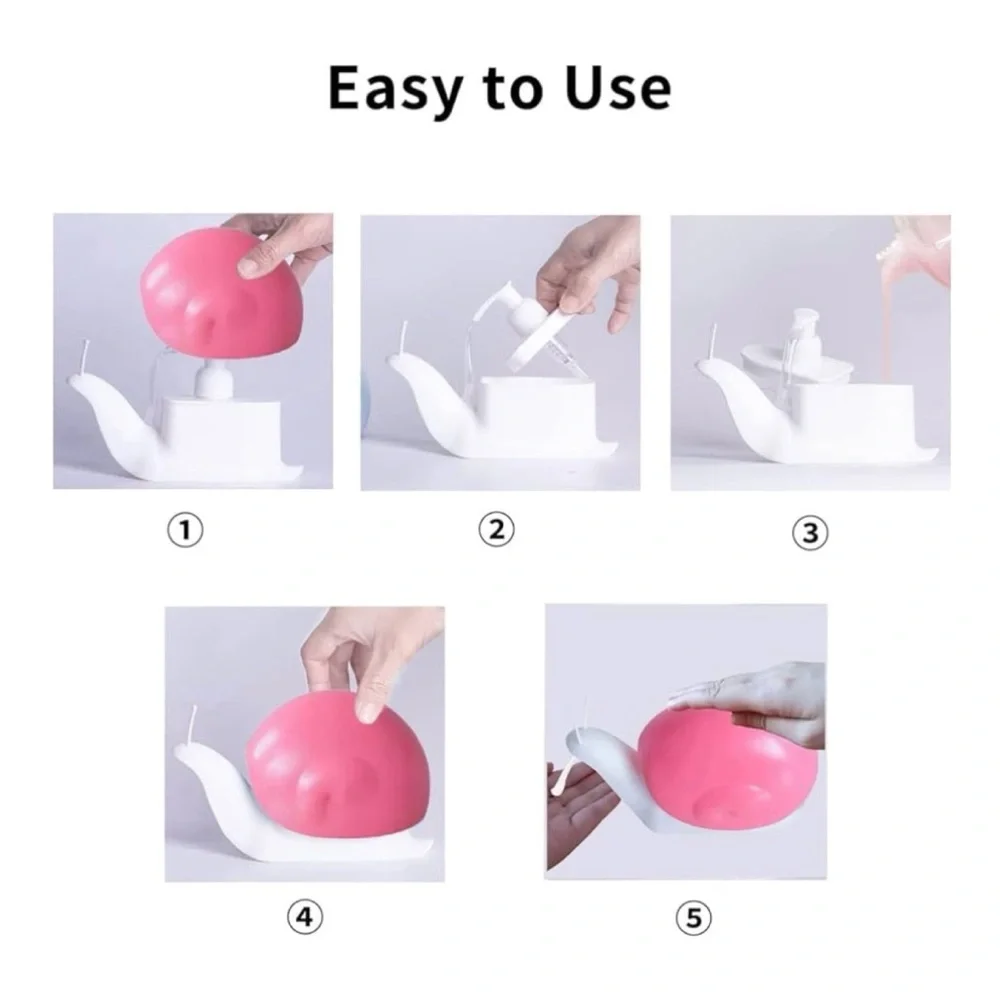 (NIB) Pink/White Snail Hand Soap Dispenser